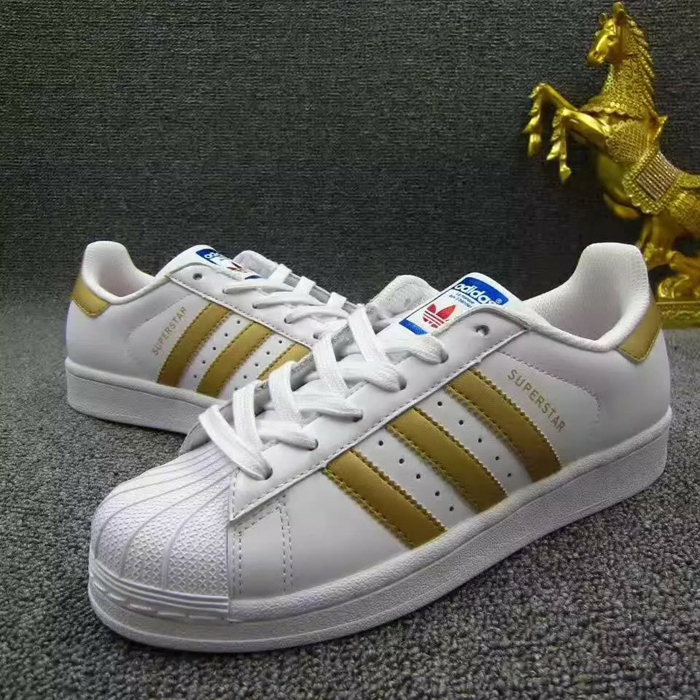 Superstar Casual Shoes Shell Straight Shoes-White/Gold