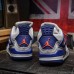 AIR JORDAN 4 RETRO AJ4 Basketball Shoes-White/Blue_19195