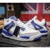 AIR JORDAN 4 RETRO AJ4 Basketball Shoes-White/Blue_19195