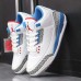 Air Jordan 3 AJ3 Running Shoes-White/Blue_18239