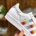 Adidas SUPERSTAR W Running Shoes-White/Rainbow-2286471