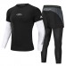 Adidas 2 Piece Set Quick drying For men's Running Fitness Sports Wear Fitness Clothing men Training Set Sport Suit-7639214