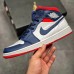 Air Jordan 1 Mid Jordan Brand Running Shoes-Navy Blue/White-7259458