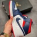 Air Jordan 1 Mid Jordan Brand Running Shoes-Navy Blue/White-7259458