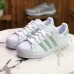 Adidas Superstar Running Shoes-White/Green-9035509