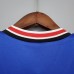 Retro M-U 85/86 Manchester United away blue version short sleeve training suit-6892600