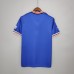 Retro M-U 85/86 Manchester United away blue version short sleeve training suit-6892600