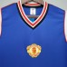 Retro M-U 85/86 Manchester United away blue version short sleeve training suit-6892600