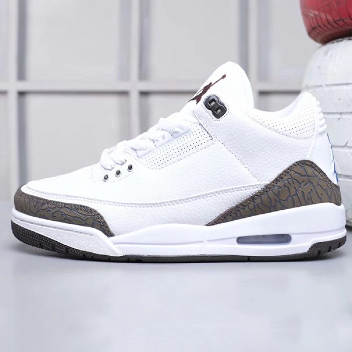 Air Jordan 3 AJ3 Running Shoes-White/Brown_21640