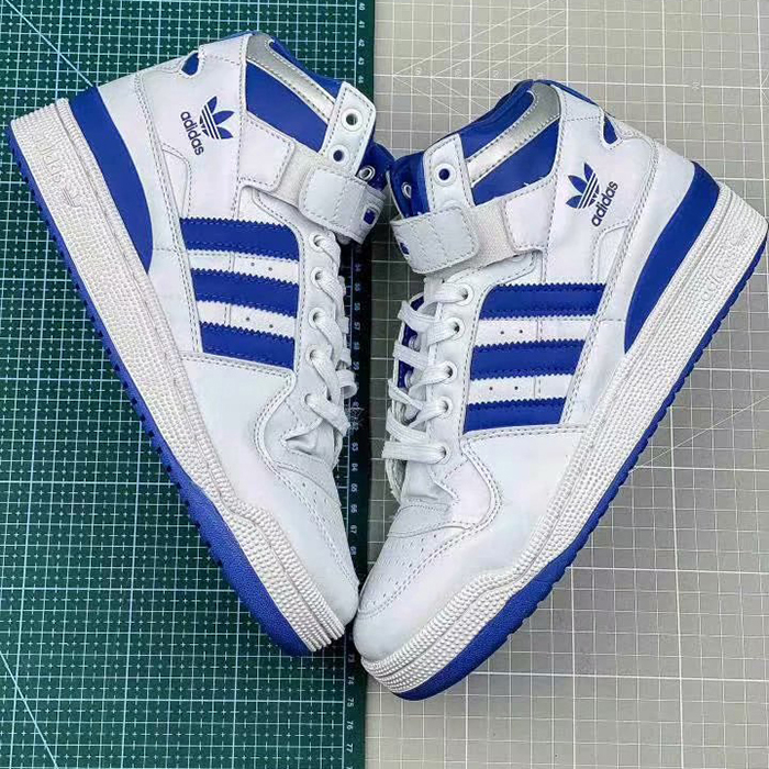 Adidas Forum Mid Running Shoes-White/Blue_60738