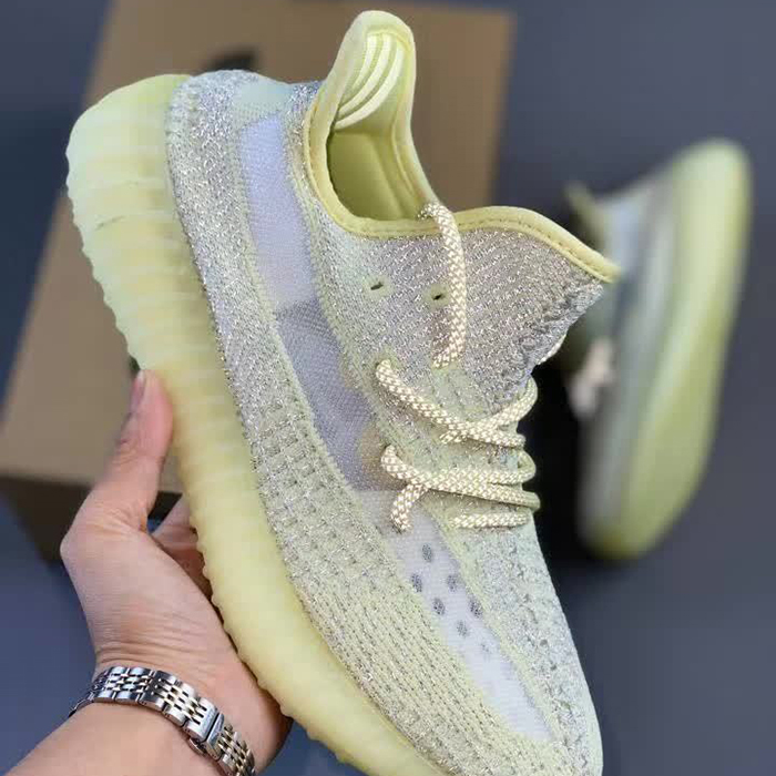 Adidas Yeezy Boost 350 V2 Running Shoes-Gray/Yellow_21336