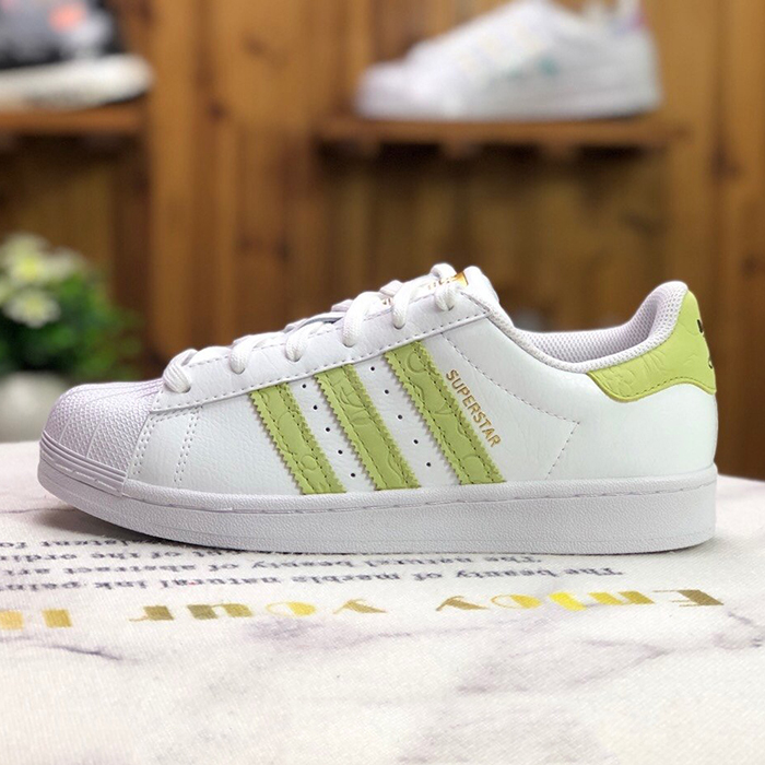 Adidas SUPERSTAR W Running Shoes-White/Green-2012437