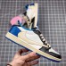 Fragment x Travis Scott x Air Jordan 1 Low Running Shoes White Blue 8211354