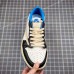 Fragment x Travis Scott x Air Jordan 1 Low Running Shoes White Blue 8211354