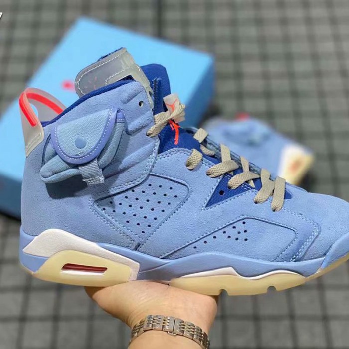 Travis Scott x Air Jordan 6 Running Shoes Sky Blue 7293771