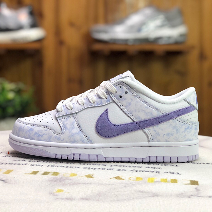 SB Dunk Low Running Shoes White Purple 1567981