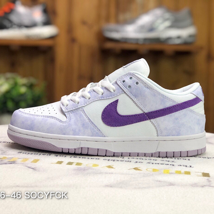 SB Dunk Low Running Shoes White Purple 2218344