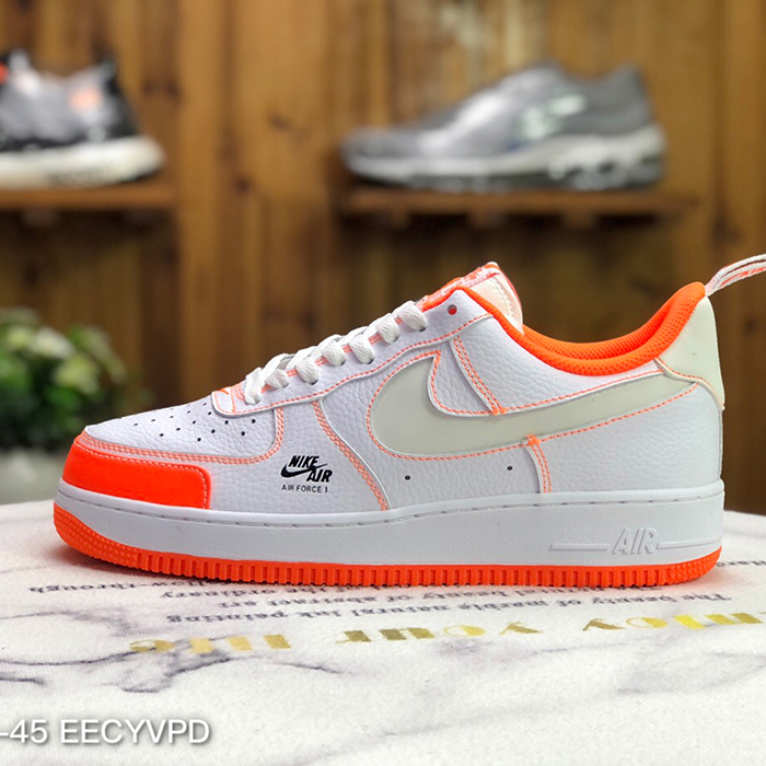 AF Air Force 1 AF1 3M Running Shoes White Orange 9330891