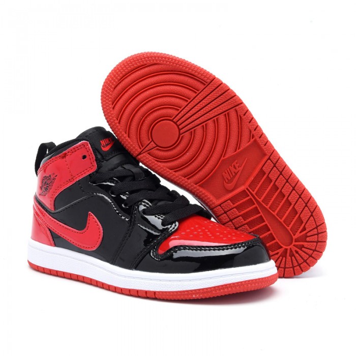 Air Jordan 1 AJ1 High Kids Running Shoes-Red/Black-218207