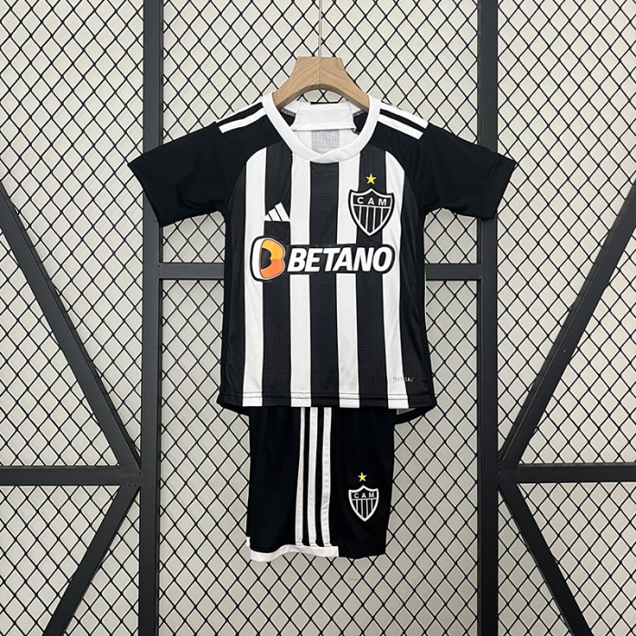 24/25 Kids Atletico Atlético Mineiro Home White Black Kids Jersey Kit short Sleeve (Shirt + Short)-2396533