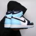 Air Jordan 1 High Mid AJ1 Running Shoes-White/Blue-857129