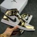 Air Jordan 1 AJ1 MID High Running Shoes-White/Gold-6475725