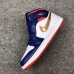 Air Jordan 1 AJ1 MID High Running Shoes-White/Navy Blue-2767142