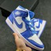 Air Jordan 1 AJ1 MID High Running Shoes-White/Blue-1160155