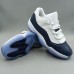 Air Jordan 11 AJ11 Retro High Running Shoes-White/Navy Blue-8895270