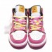 Air Jordan 1 Mid AJ1 Running Shoes-White/Pink-5986022