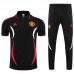 Manchester United M-U POLO kit black Jersey Edition Classic Training Suit (Shirt + Pant)-9858597