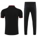 Manchester United M-U POLO kit black Jersey Edition Classic Training Suit (Shirt + Pant)-9858597