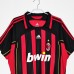 2006/07 Retro AC Milan Home Red Black Jersey version short sleeve-7345629