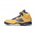 Air Jordan 5 AJ5 High Running Shoes-Yellow/Navy Blue-8020042