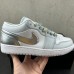 Air Jordan 1 Low AJ1 Running Shoes-Silver/White-3688274