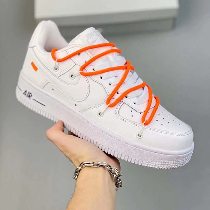 Air Force 1 Low Running Shoes-White/Orange-4010756