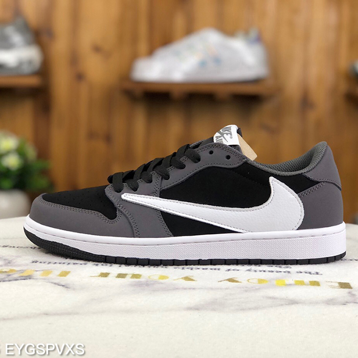 Fragment x Travis Scott x Air Jordan 1 Running Shoes-Black/White-2068146