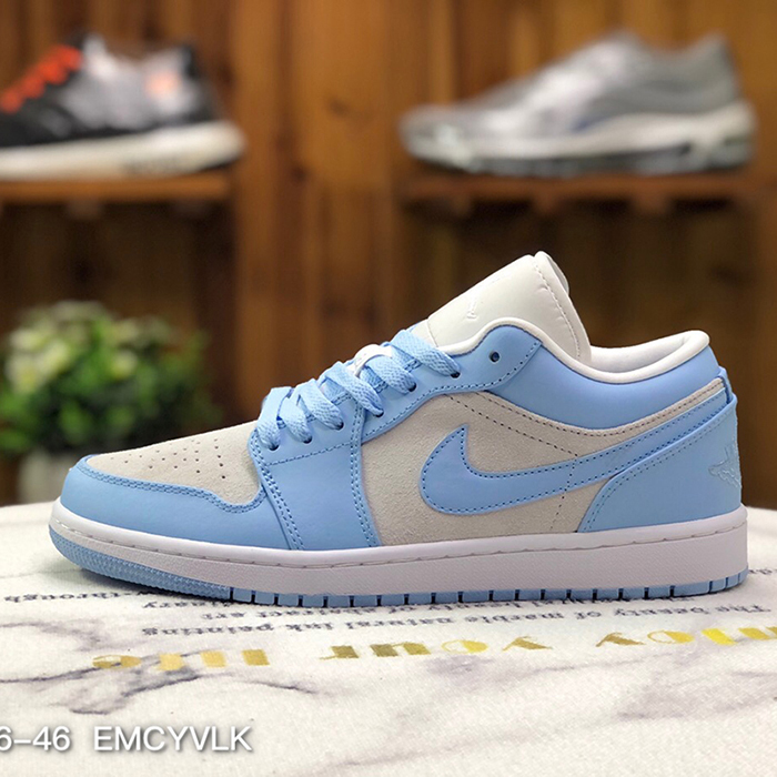 Air Jordan 1 Low AJ1 Running Shoes-Blue/White-3600714