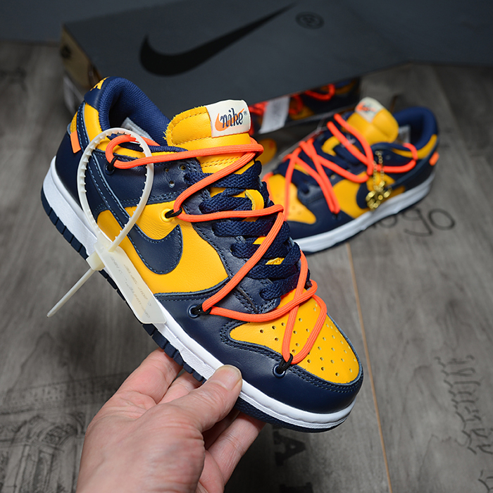 SB Dunk Low Running Shoes-Navy Blue/Yellow-2436915