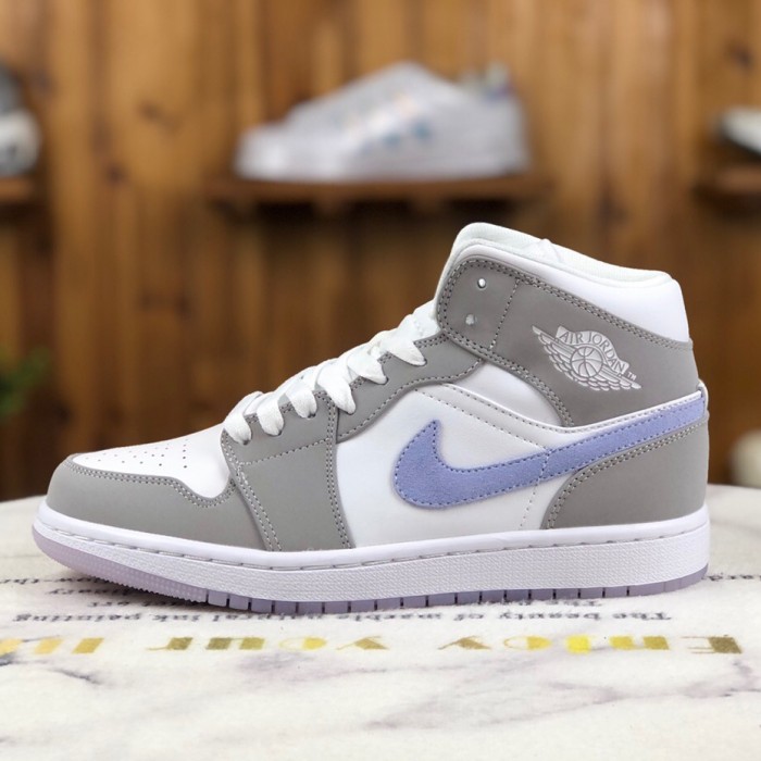 Air Jordan 1 MiD“Wolf Grey”AJ1 Running Shoes-Gray/White-6571443