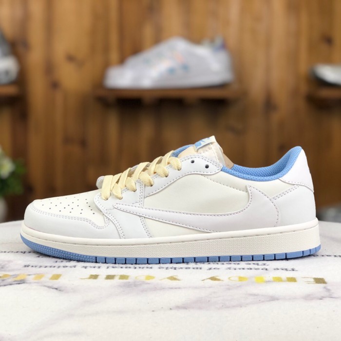 Air Jordan 1 AJ1 TS Running Shoes-White/Blue-6591281