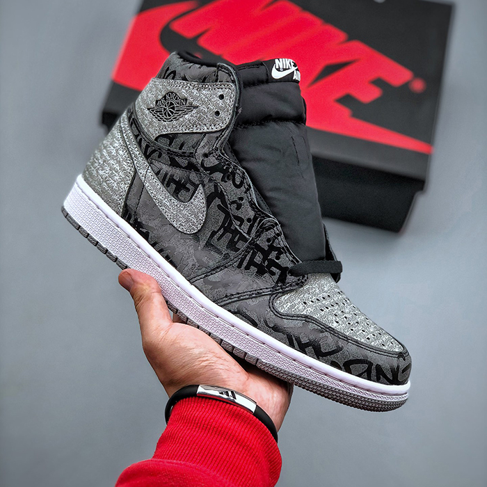 Air Jordan 1 AJ1 Brand high Running Shoes-Black/Gray-6041691