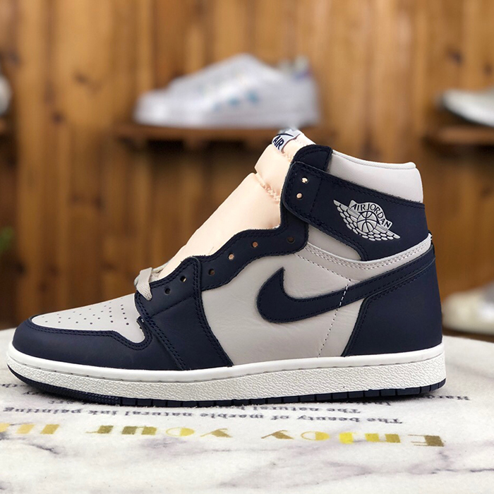 Air Jordan 1 AJ1 high Running Shoes-White/Blue-7930037