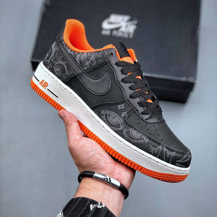 Air Force 1 AF1 Running Shoes-Black/Orange-4912098