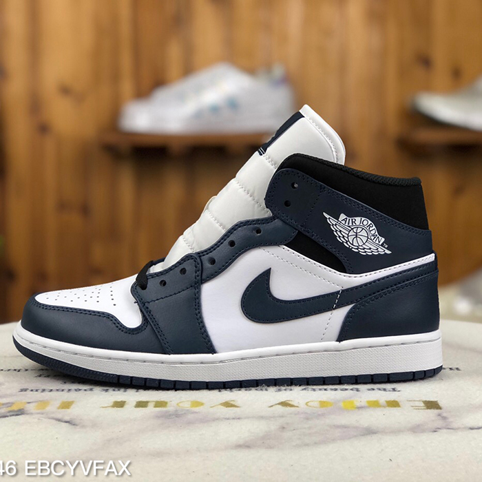 Air Jordan 1 Mid “Dark Teal”AJ1 high Running Shoes-White/Blue-7997916