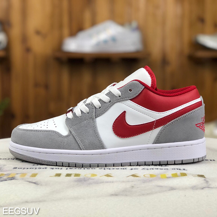 Air Jordan 1 Low AJ1 Running Shoes-White/Gray-5152663