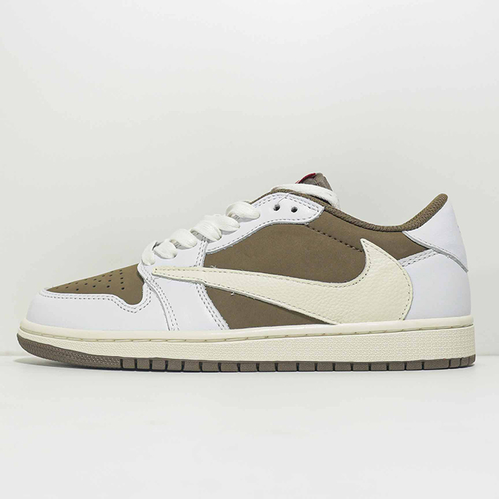 Air Jordan 1 Military AJ1 Running Shoes-White/Brown-8985364