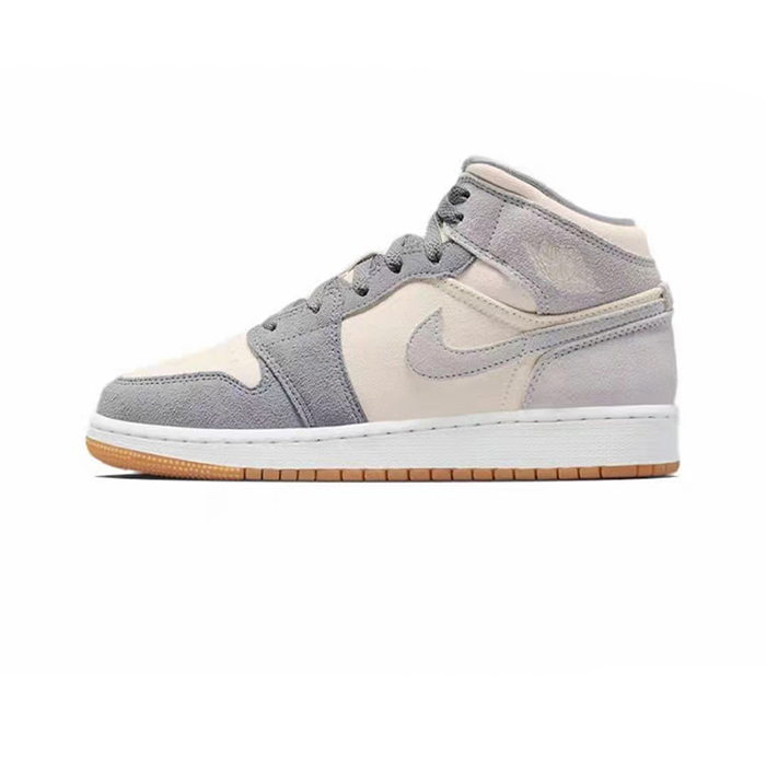 Air Jordan 1 AJ1 High Running Shoes-Gray/White-6461055