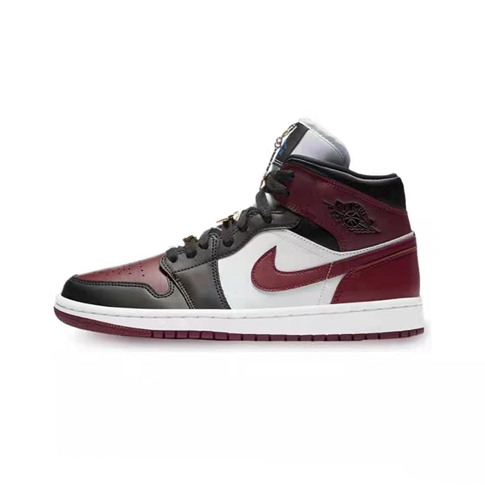 Air Jordan 1 AJ1 High Running Shoes-Red Wine/White-2212267