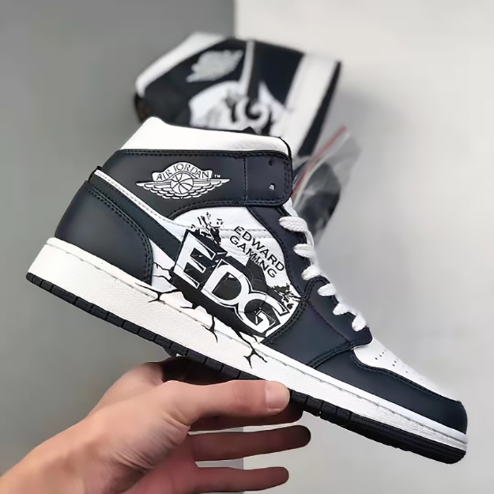 Air Jordan 1 AJ1 High Running Shoes-Black/White-1325548